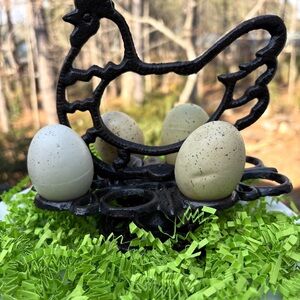 Farmhouse Cast Iron Black Cast Chicken Egg Holder